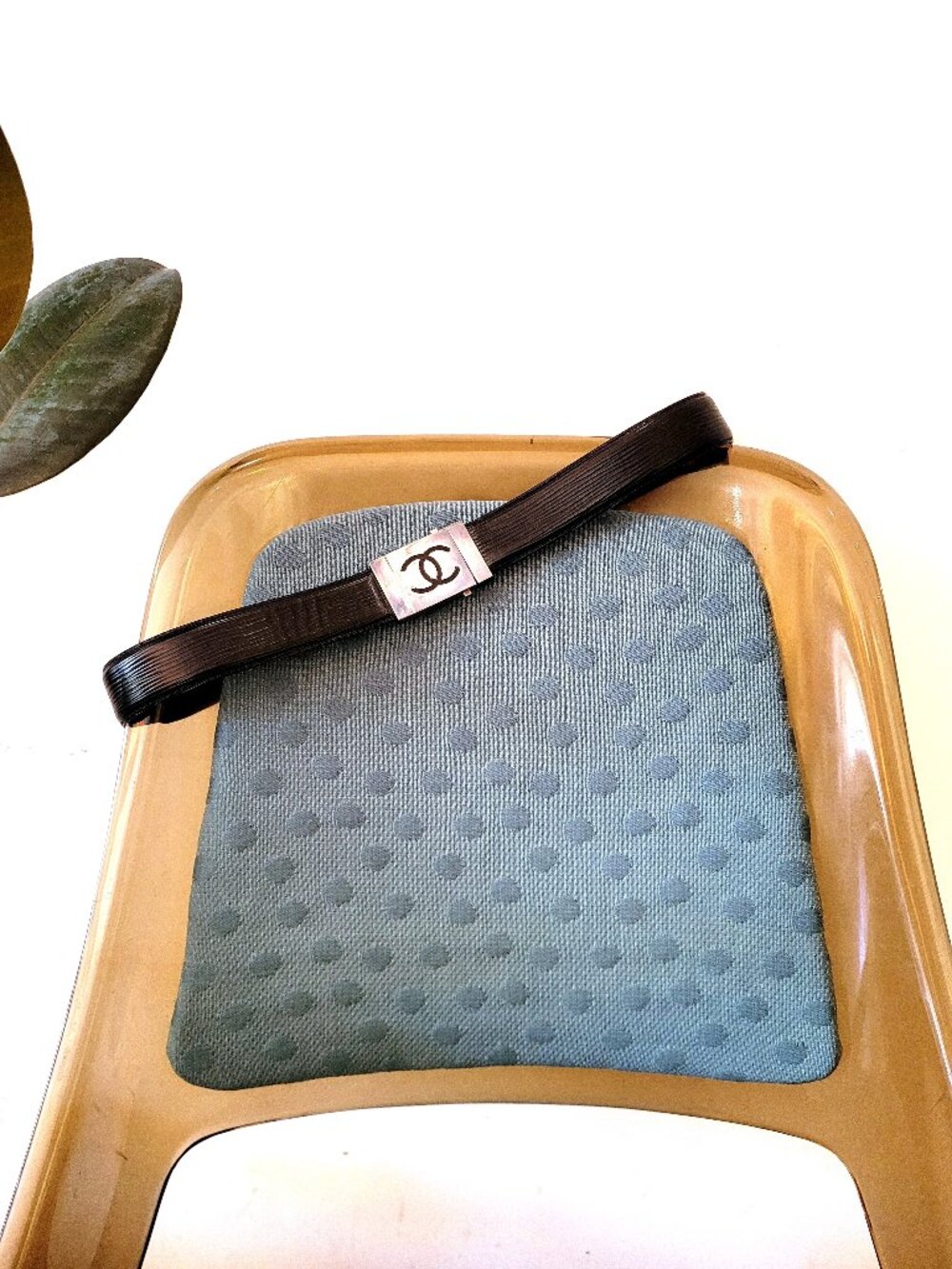 Vintage Chanel (1996) CC Logo Plate Belt, Size